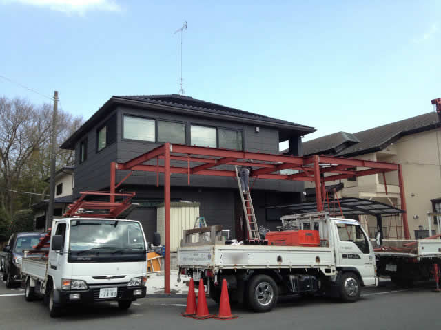 鉄骨スカイデッキの土台