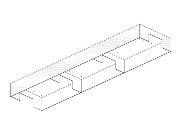 宅配ボックスのベース（架台）の設計図面